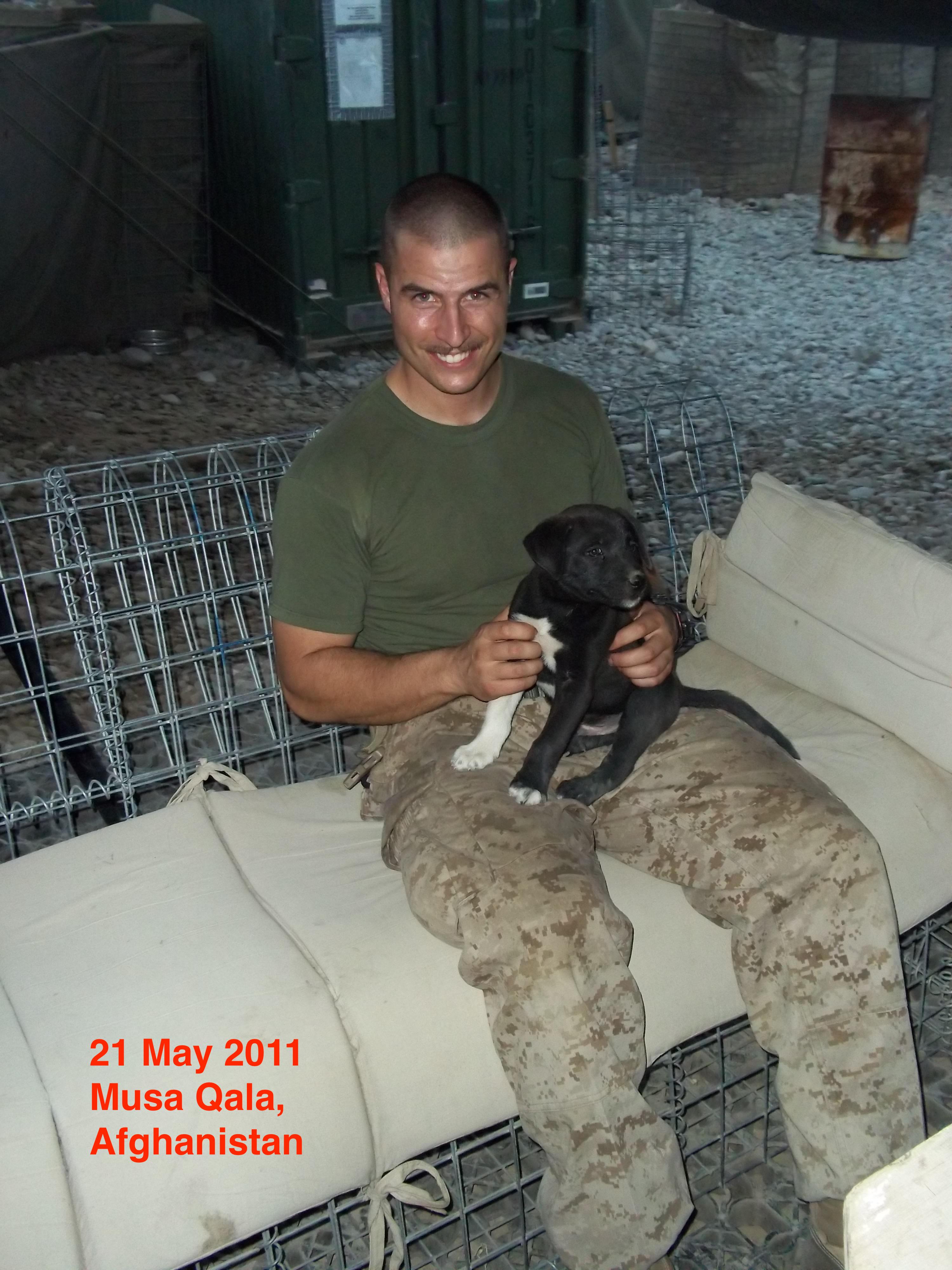 Me in Afghanistan with puppy